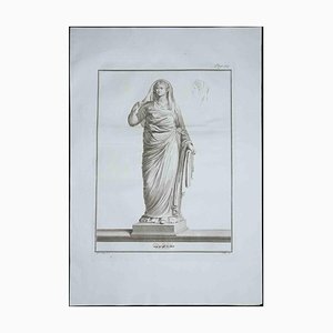 Giovanni Morghen, Ancient Roman Statue, Etching, 18th Century