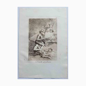 Francisco Goya, Devota Profesion de Los Caprichos, Grabado original, 1799