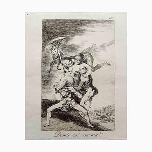 Francisco Goya, Donde va Mama von Los Caprichos, Original Radierung, 1799