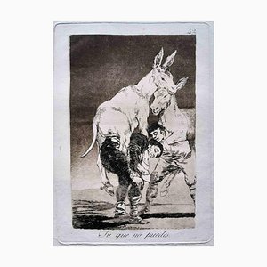 Francisco Goya, Tu que no puedes, Grabado original, 1799