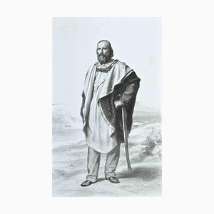 Inconnu, Portrait de Giuseppe Garibaldi, Lithographie Originale, 19ème Siècle