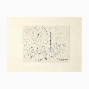 Kate Wilczynski, L'ultima ora, Original China Ink on Paper, 1934