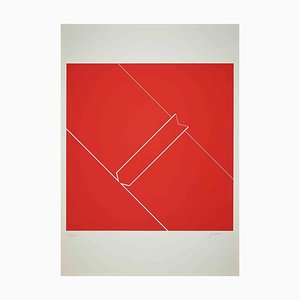 Franco Giuli, Composition in Red, Original Screen Print, 1970s