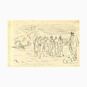 Giorgio De Chirico, Il signor Dudron, Original Pen Drawing, 1945