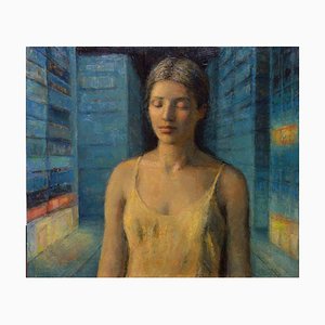 Aurelio Bulzatti, Donna Piazza, Original Oil on Canvas, 2017