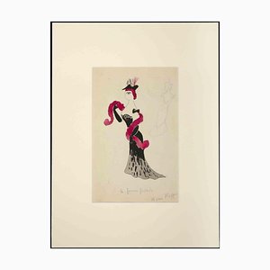 Maurice Van Moppes, Fille, Aquarelle Originale, Milieu du 20ème Siècle