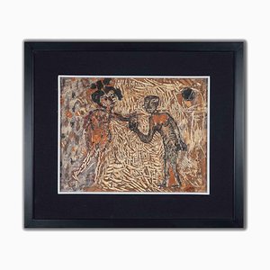 Sergio Barletta, Figuren, Original Öl & Tempera auf Papier, 1963