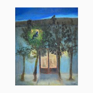 Roberto Cuccaro, The Entrance, Original Oil on Cardboard, 2000s