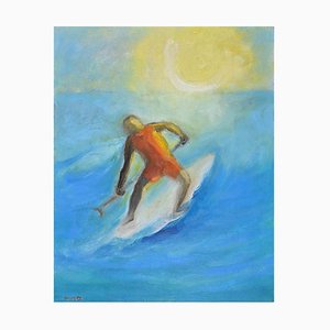 Roberto Cuccaro, The Fisherman, Original Oil on Canvas, 2000s