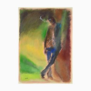 Roberto Cuccaro, Solitude, Original Gouache on Paper, 2000s
