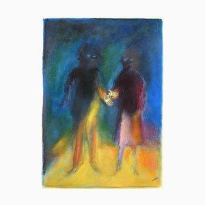 Roberto Cuccaro, The Offer, Original Gouache on Paper, 2000s
