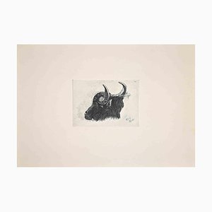 After Charles Coleman, The Bull in the Roman Countryside, Gravure à l'Eau-Forte, 1992