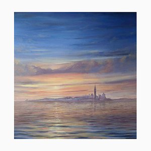 Adriano Bernetti da Vila, Sunset in Venice, Original Oil on Canvas, 2018