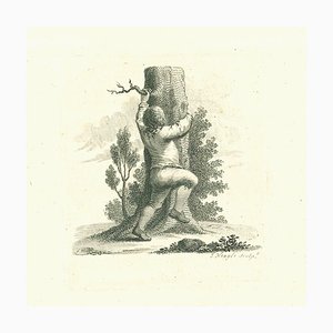 James Neagle, Un ragazzo che si arrampica su un albero, Incisione originale, 1810