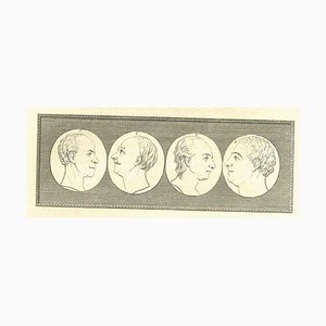 Thomas Holloway, Heads of Men, Original Radierung, 1810