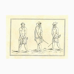 Thomas Holloway, Caballeros, Grabado original, 1810