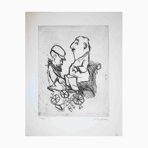 Mino Maccari, Figures, Original Etching, Mid-20th Century