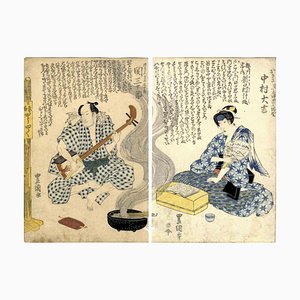 Grabado en madera de Utagawa Toyokuni, Nakamura Daikichi, década de 1820
