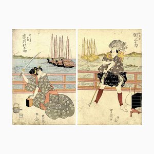 Utagawa Toyokuni, Oriental Scene, Original Woodcut Print, 1820s