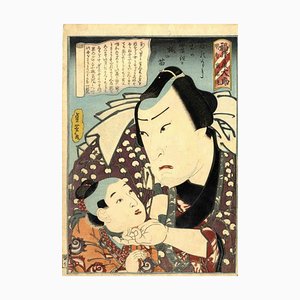 Sadayoshi Utagawa, Porträt des Schauspielers Kata, Original Holzschnitt, 1848