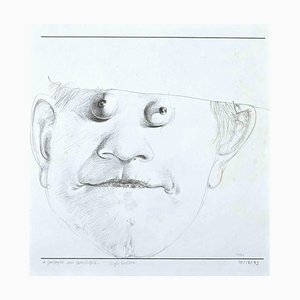 Sergio Barletta, Portrait, Dessin Original au Crayon, 1993