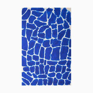 Giorgio Lo Fermo, Blue Abstract Composition, Original Oil on Canvas, 2021