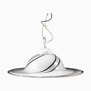 Black and White Murano Glass Pendant Lamp, Mid-20th Century