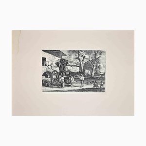 After Charles Coleman, Roman Countryside with the Carriage, Gravure à l'Eau-Forte, 1992