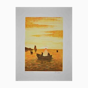 Unknown, Sunset, Original Lithograph, 1970s