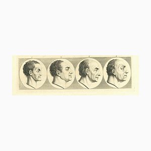 Thomas Holloway, Physiognomy: Profiles of Men, Original Etching, 1810