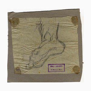 Luigi Galli, The Foot, Dessin Original au Crayon, 19ème Siècle