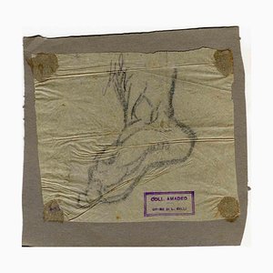 Luigi Galli, The Foot, Original Bleistiftzeichnung, 19. Jh