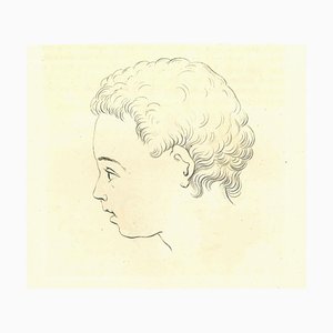 Thomas Holloway, Perfil de niño, Grabado original, 1810