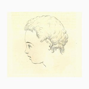 Thomas Holloway, Profil eines Jungen, Original Radierung, 1810