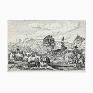 After Charles Coleman, The Landscape of Roman Countryside, Original Etching, 1992