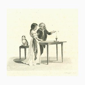Thomas Holloway, Escena de la vida cotidiana, Grabado original, 1810