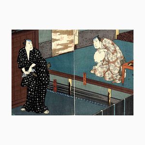 Grabado en madera de Utagawa Hirosada, Mimasu Daigoro IV, 1850