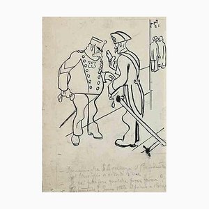 Gabriele Galantara, Sketch pour l'Asino, Encre de Chine sur Papier, 1910