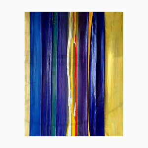 Giuseppe Zumbolo, Blue and Yellow Composition, Original Acrylic on Canvas, 2021