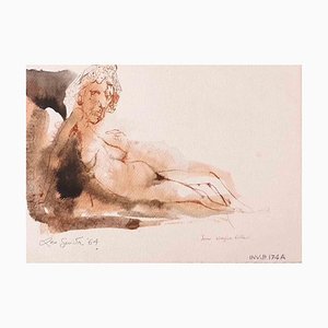 Leo Guida, Woman, Original Ink & Watercolor, 1964