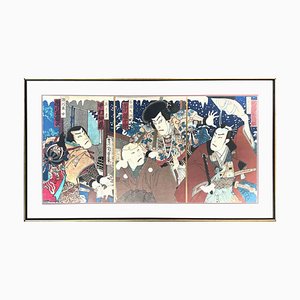 Toyohara Kunichika, Kabuki Scene, Original Woodcut, Late 19th Century