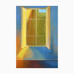 Roberto Cuccaro, Open Window, Original Gouache on Paper, 2000s