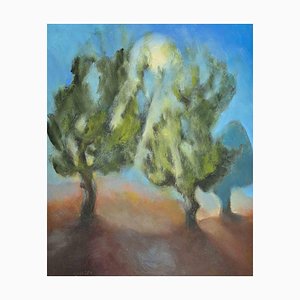 Roberto Cuccaro, Moonlight, Original Oil on Canvas, 2000s