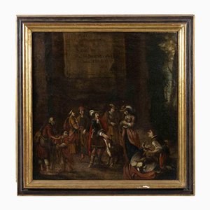 Unknown, The Market, Original Oil on Canvas, 18th Century, Framed