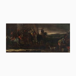 Peter Van Lear, Caballeros, óleo sobre lienzo original, siglo XVII