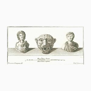 Carlo Nolli, Statues Romaines Antiques, Gravure Originale, 18ème Siècle