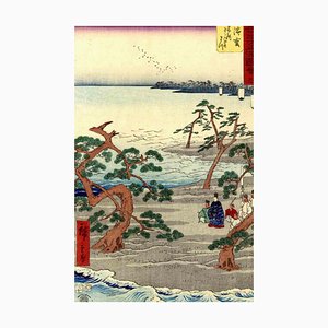Utagawa Hiroshige, Hamamatsu, Original Woodcut, 1855