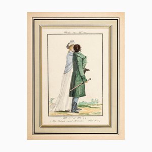 Philibert-Louis Debucourt, Modes et Manières du jour à Paris: M. N. et Mme***, Early 19th Century, Watercolored Print