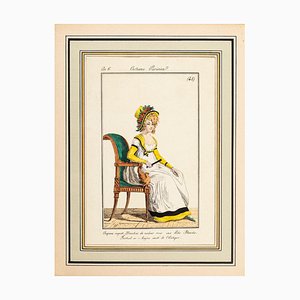 Philibert-Louis Debucourt, Modes et Manières du jour à Paris...: Costume Parisien, Model n. 48, fine XVIII secolo, stampa acquarellata