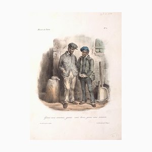 Edmé-Jean Pigal, Miroir de Paris N. 11, Original Lithograph, 19th Century